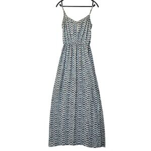 Barneys New York Silk Sleeveless Maxi Dress Blue White S Quiet Luxury Coastal